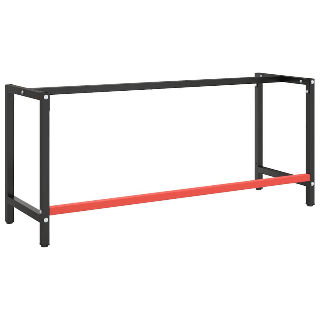 vidaXL Rama do stołu roboczego, czerwono-czarna, 180x57x79 cm, metal