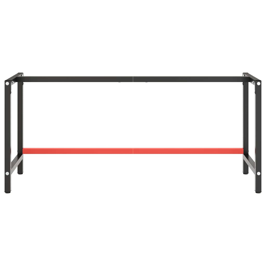 vidaXL Rama do stołu roboczego, czerwono-czarna, 180x57x79 cm, metal