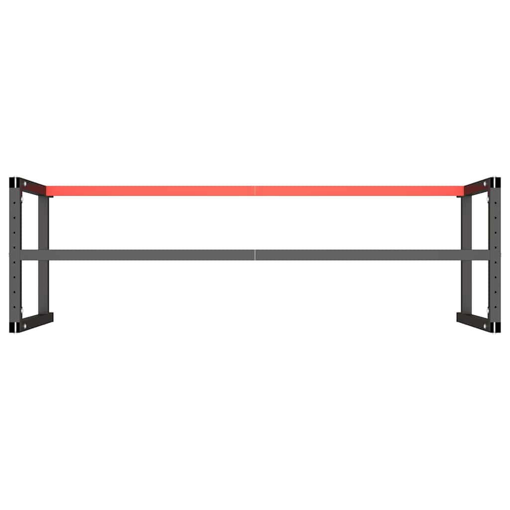vidaXL Rama do stołu roboczego, czerwono-czarna, 180x57x79 cm, metal