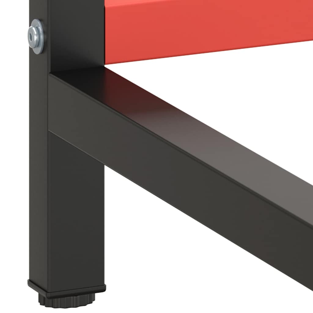 vidaXL Rama do stołu roboczego, czerwono-czarna, 180x57x79 cm, metal