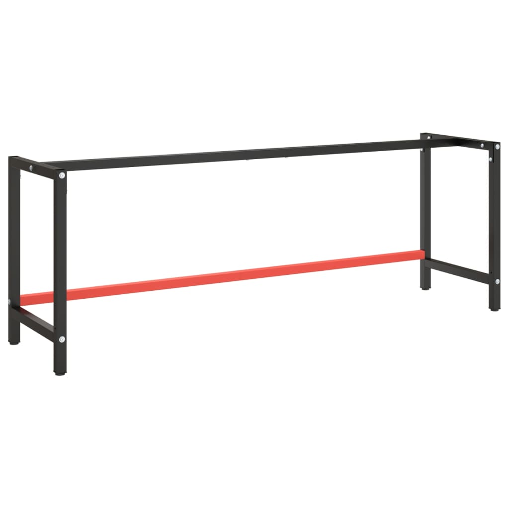vidaXL Rama do stołu roboczego, czerwono-czarna, 220x57x79 cm, metal