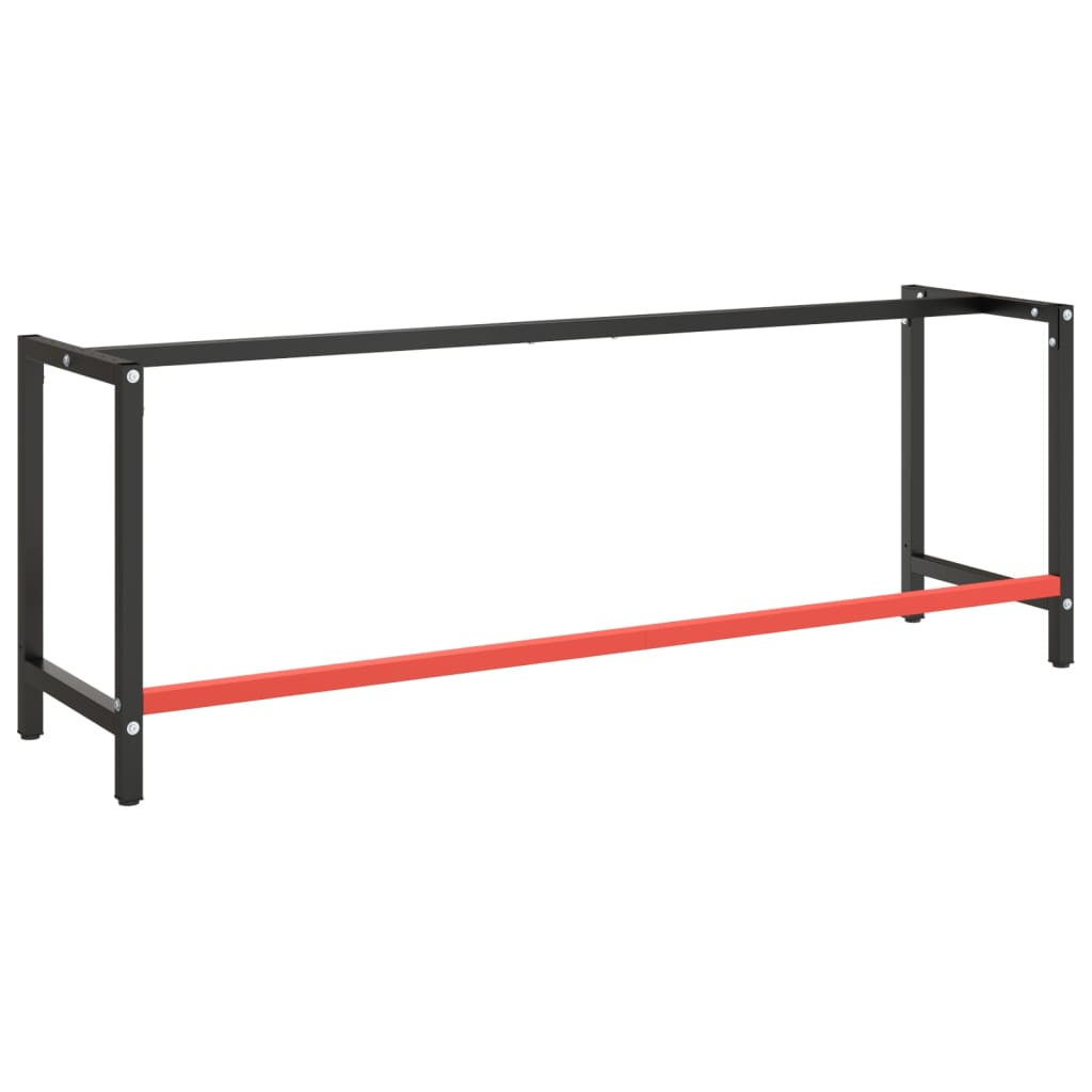 vidaXL Rama do stołu roboczego, czerwono-czarna, 220x57x79 cm, metal