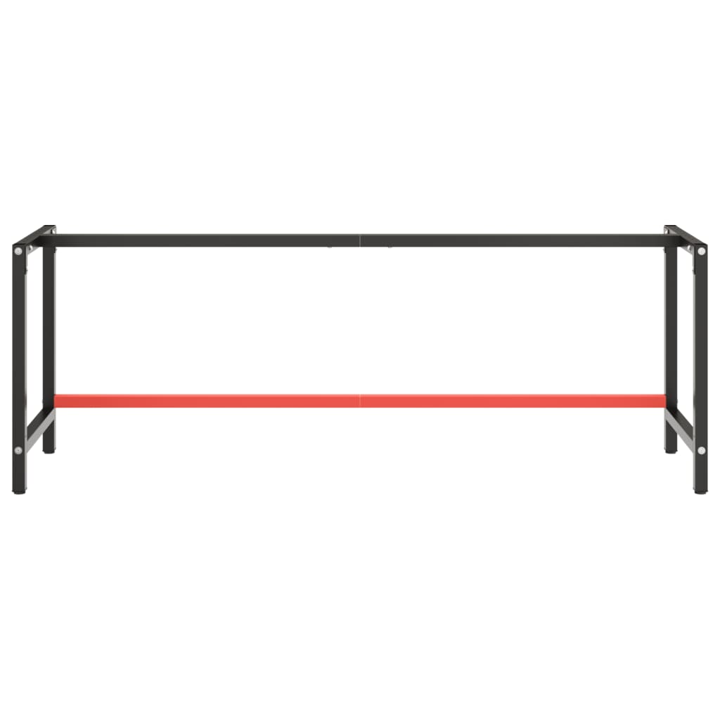 vidaXL Rama do stołu roboczego, czerwono-czarna, 220x57x79 cm, metal