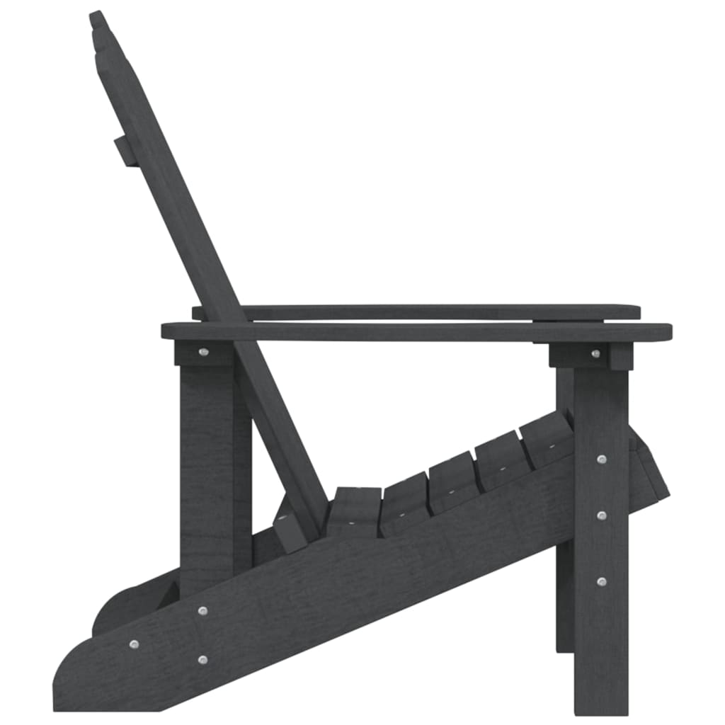 vidaXL Krzesło ogrodowe Adirondack, HDPE, antracytowe
