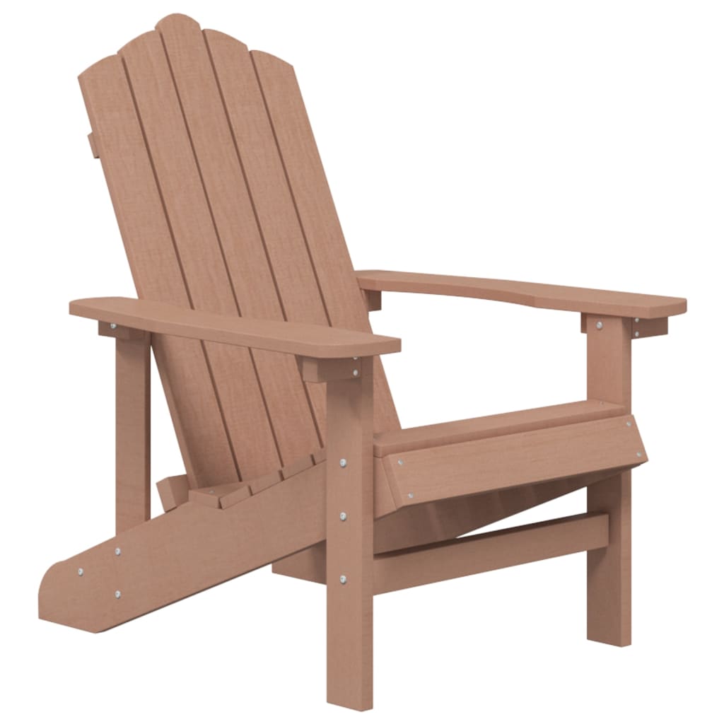 vidaXL Krzesło ogrodowe Adirondack, HDPE, brązowe