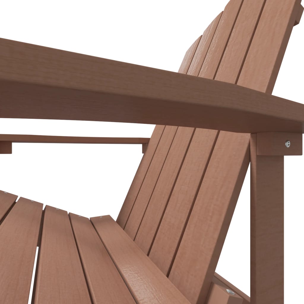 vidaXL Krzesło ogrodowe Adirondack, HDPE, brązowe