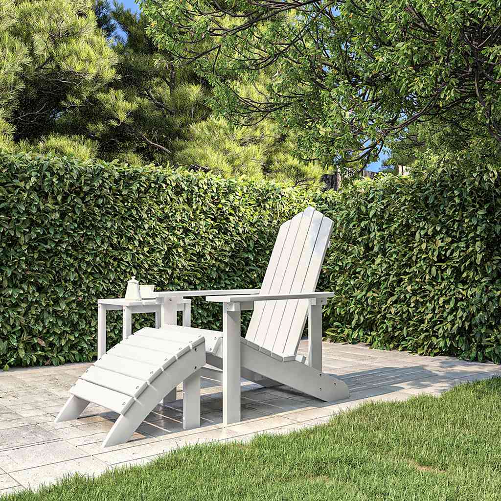 vidaXL Krzesło Adirondack z podnóżkiem, HDPE, białe