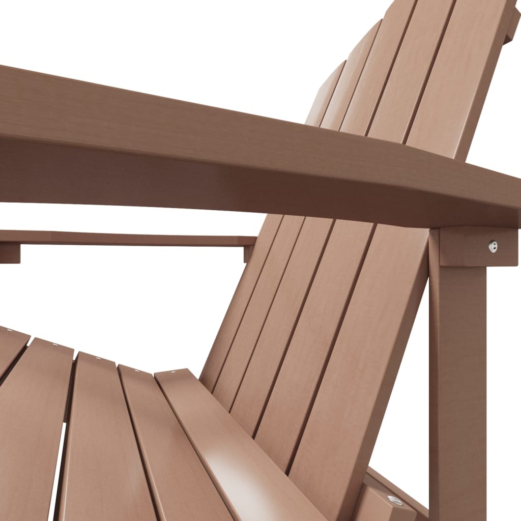 vidaXL Krzesło Adirondack z podnóżkiem, HDPE, brązowe