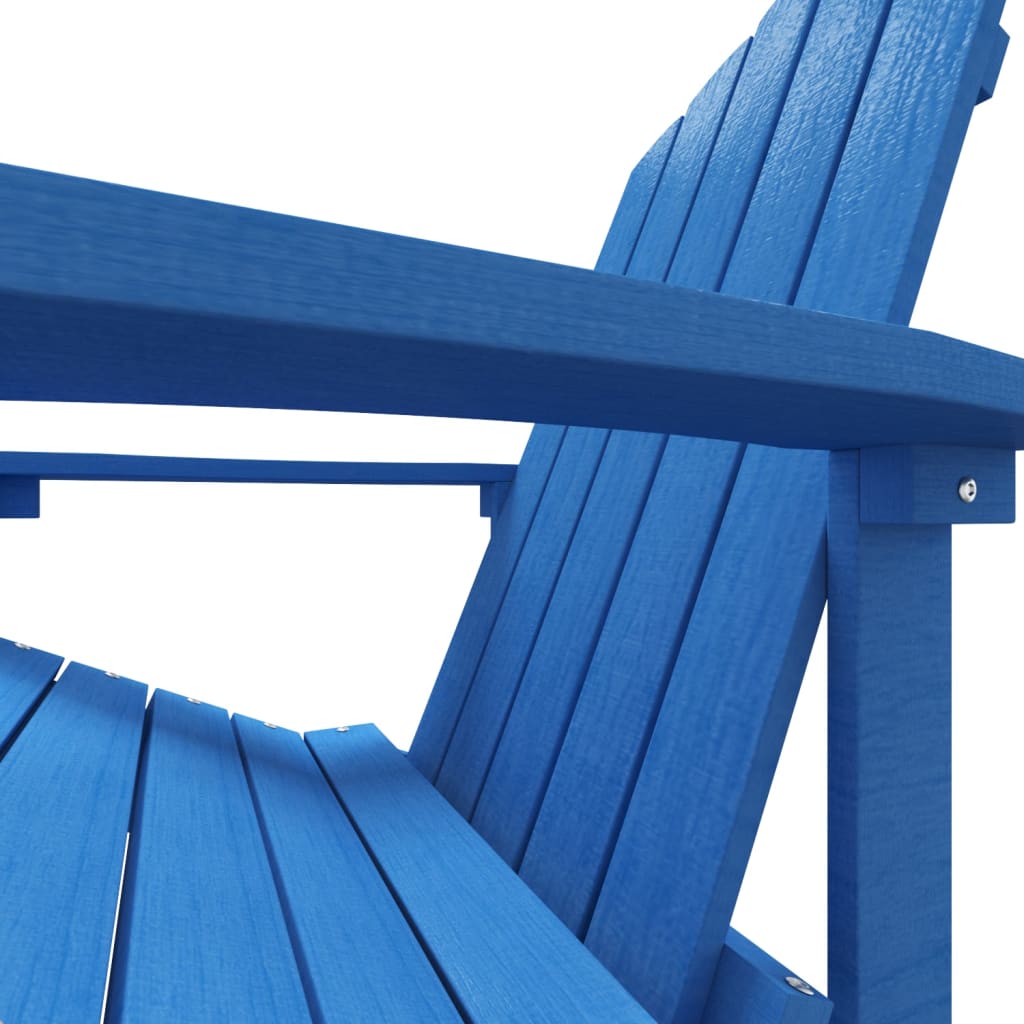 vidaXL Krzesło Adirondack z podnóżkiem, HDPE, morski błękit