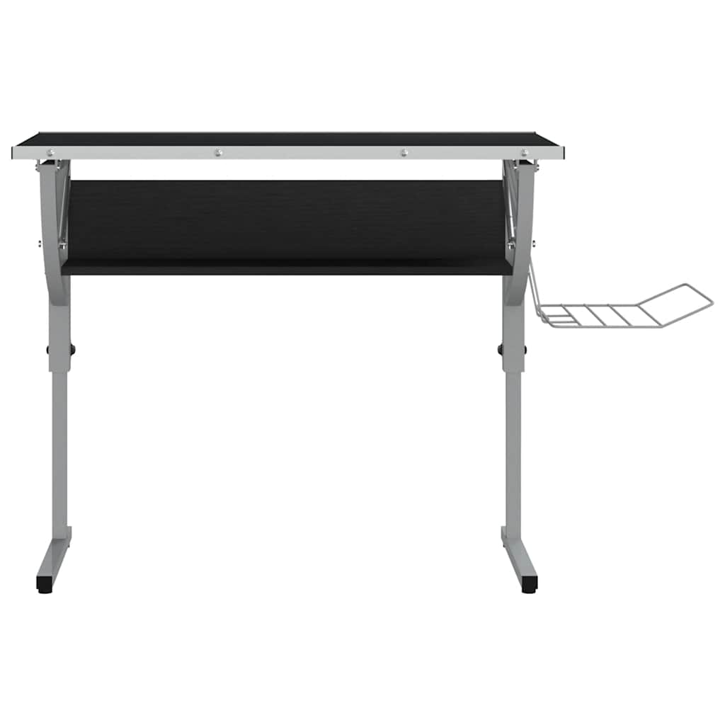vidaXL Biurko kreślarskie, czarno-szare, 110x53x(58-87) cm