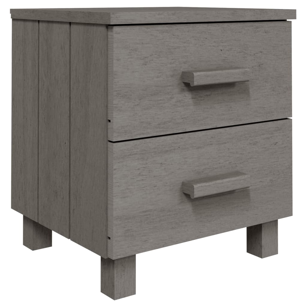 vidaXL Szafki nocne HAMAR, 2 szt., jasnoszare, 40x35x44,5 cm, sosnowe