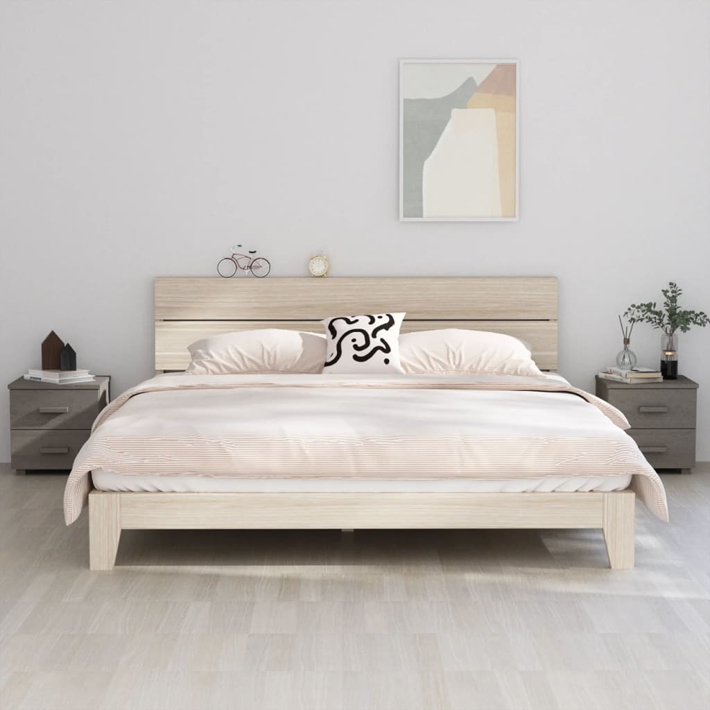 vidaXL Szafki nocne HAMAR, 2 szt., jasnoszare, 40x35x44,5 cm, sosnowe