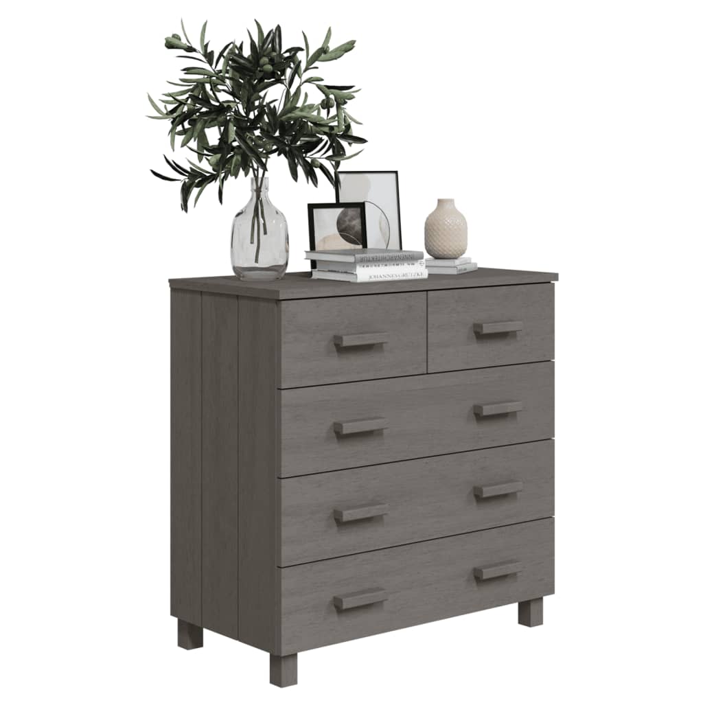 vidaXL Komoda HAMAR, jasnoszara, 79x40x80 cm, drewno sosnowe