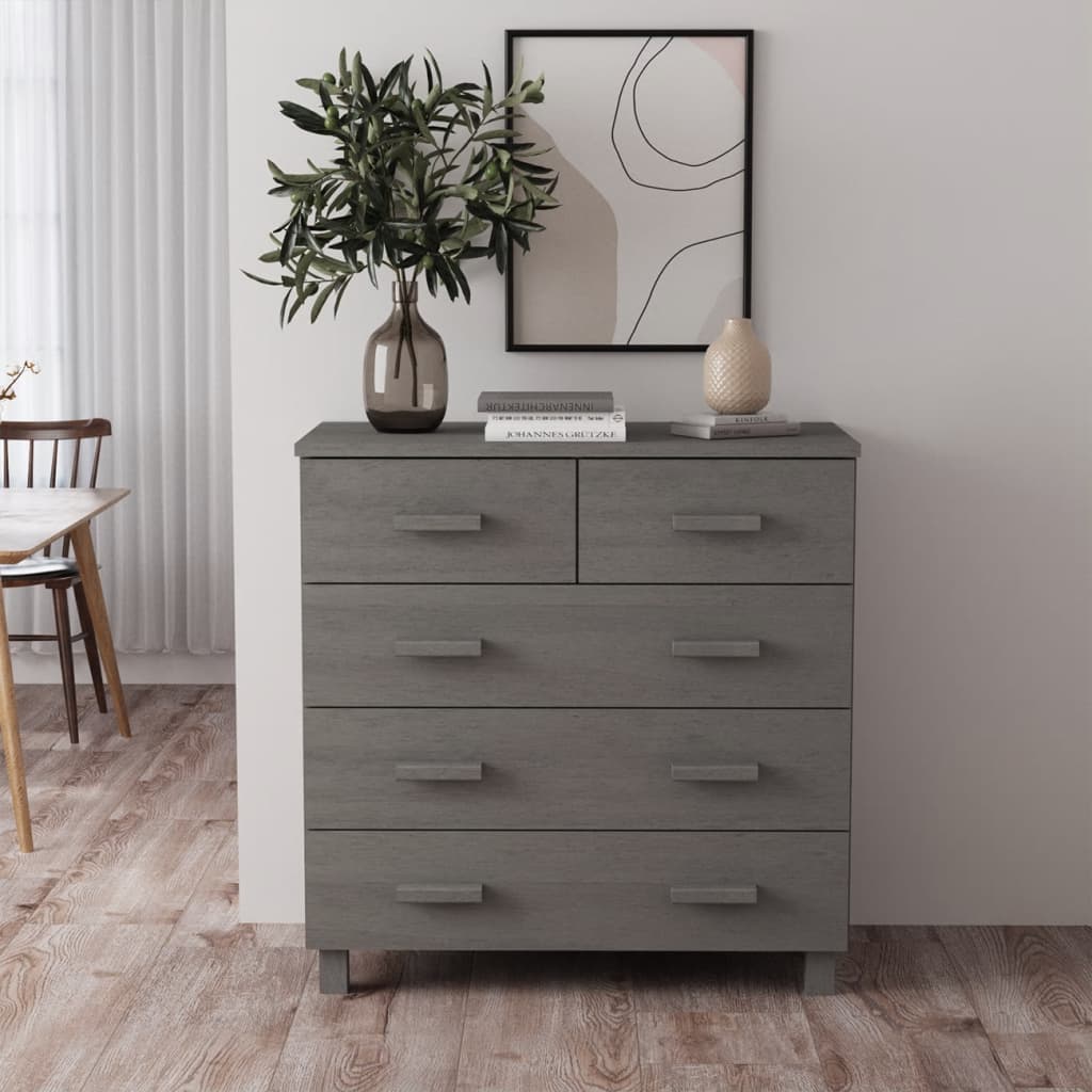vidaXL Komoda HAMAR, jasnoszara, 79x40x80 cm, drewno sosnowe
