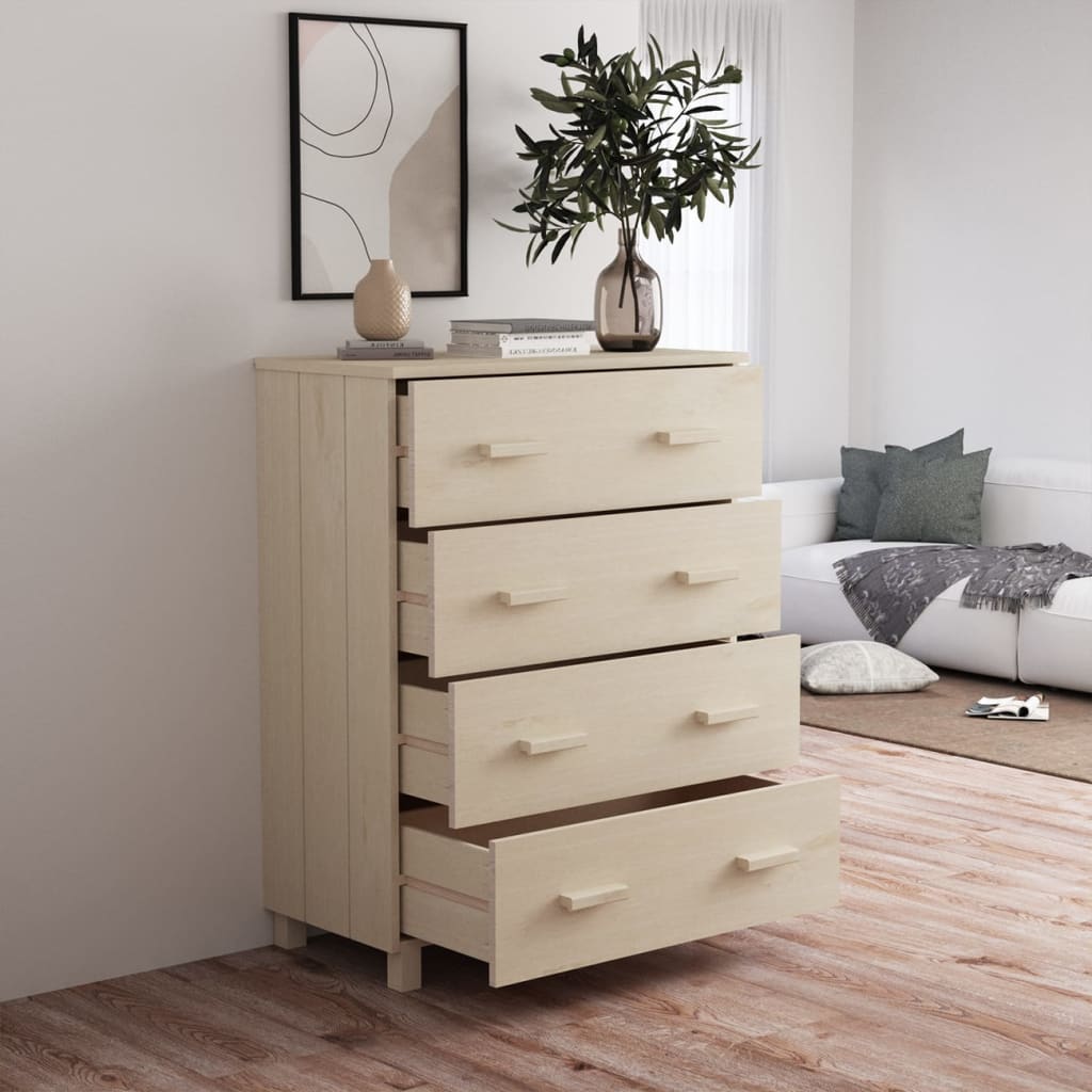 vidaXL Komoda HAMAR, miodowy brąz, 79x40x103,5 cm, drewno sosnowe
