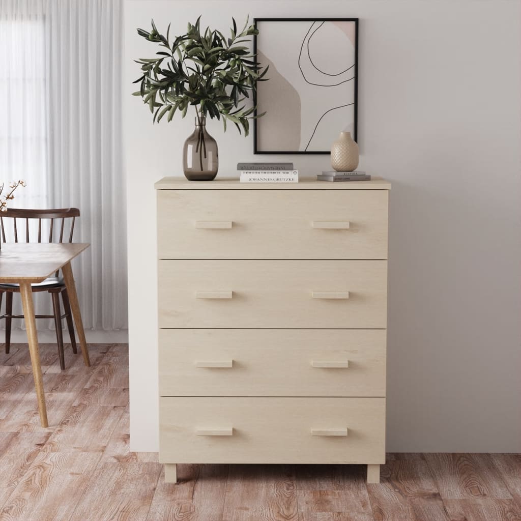 vidaXL Komoda HAMAR, miodowy brąz, 79x40x103,5 cm, drewno sosnowe