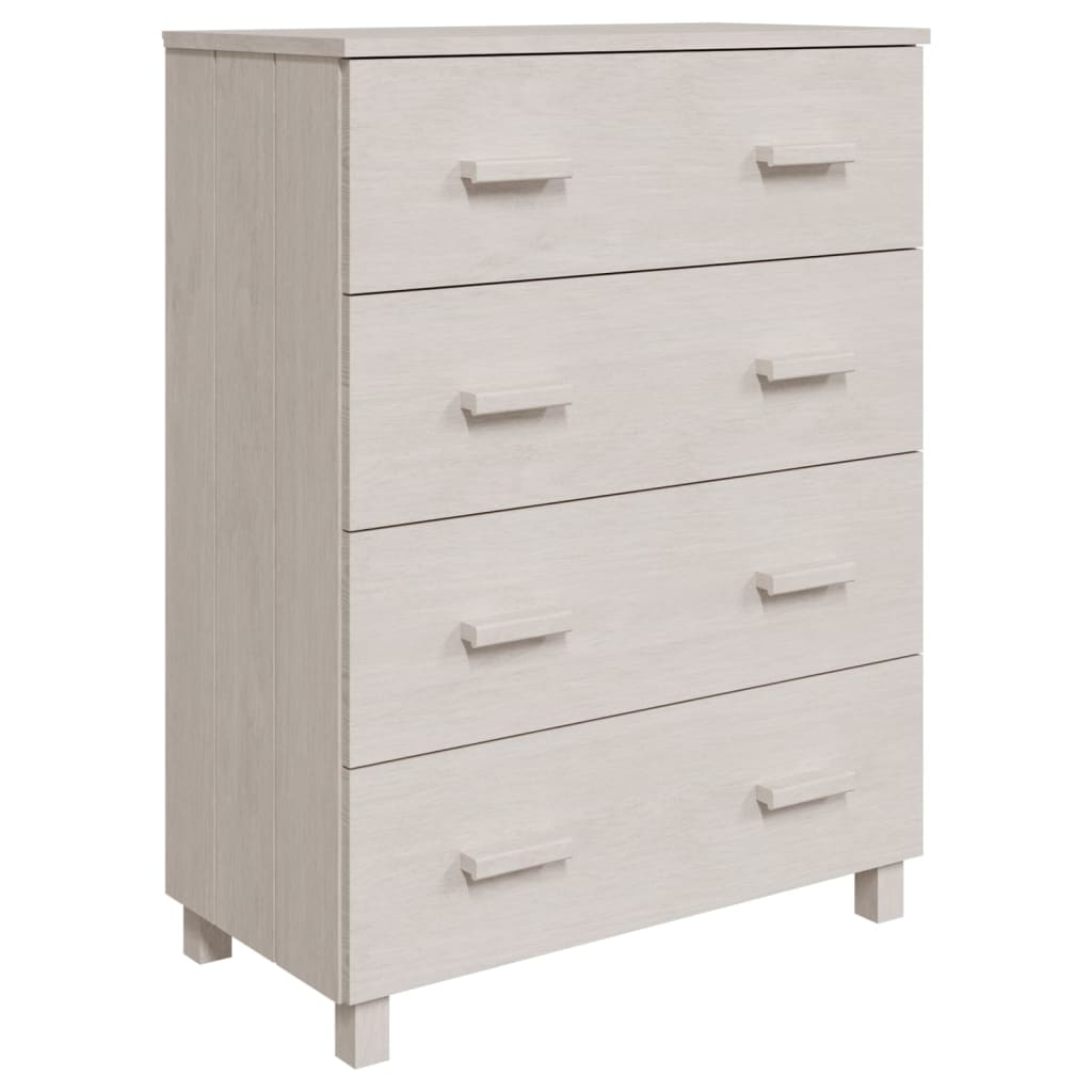 vidaXL Komoda HAMAR, biała, 79x40x103,5 cm, lite drewno sosnowe