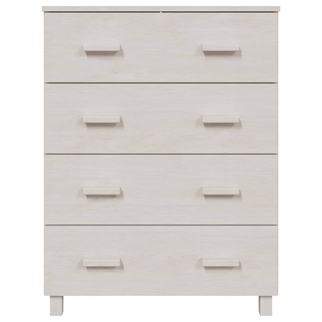 vidaXL Komoda HAMAR, biała, 79x40x103,5 cm, lite drewno sosnowe