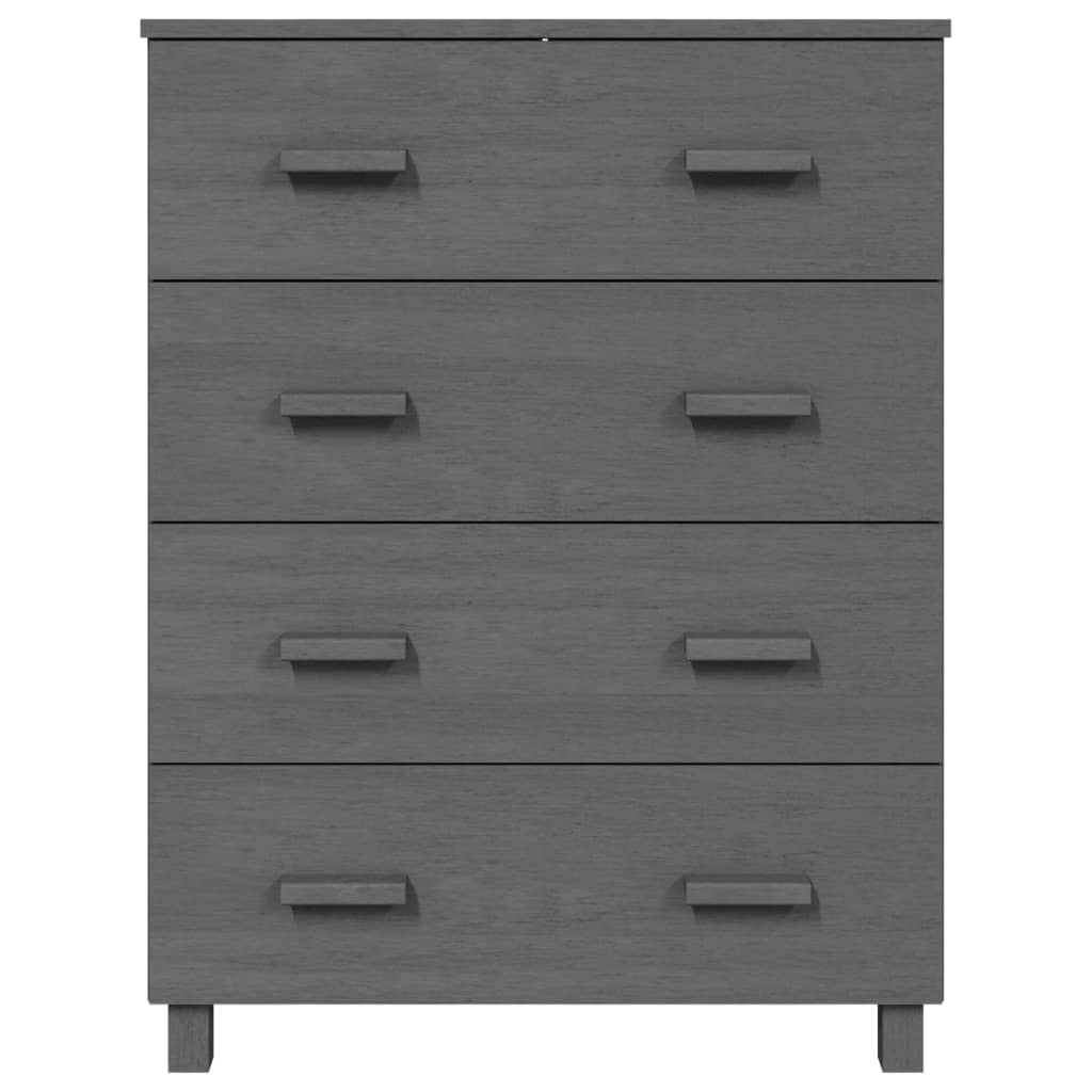 vidaXL Komoda HAMAR, ciemnoszara, 79x40x103,5 cm, lite drewno sosnowe