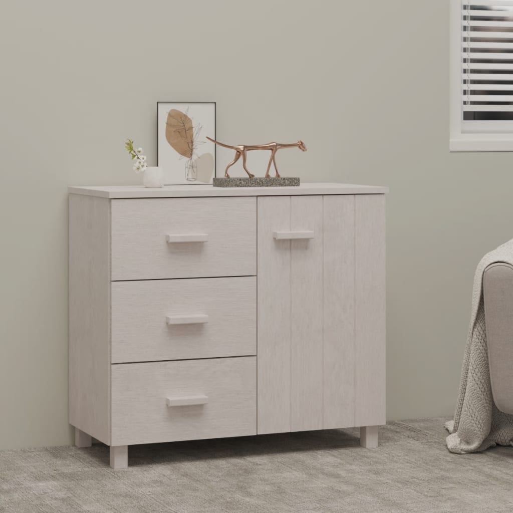 vidaXL Szafka HAMAR, biała, 90x40x80 cm, lite drewno sosnowe