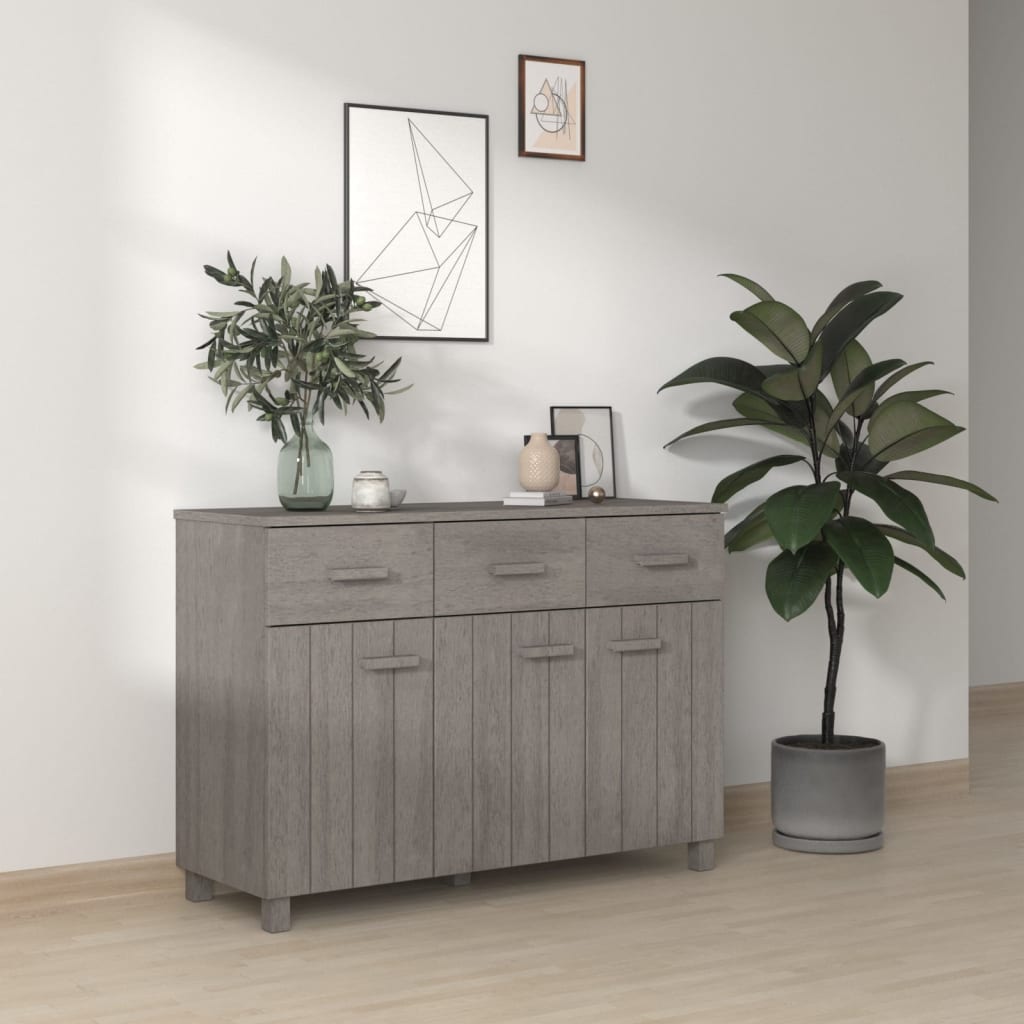 vidaXL Szafka HAMAR, jasnoszara, 113x40x80 cm, lite drewno sosnowe