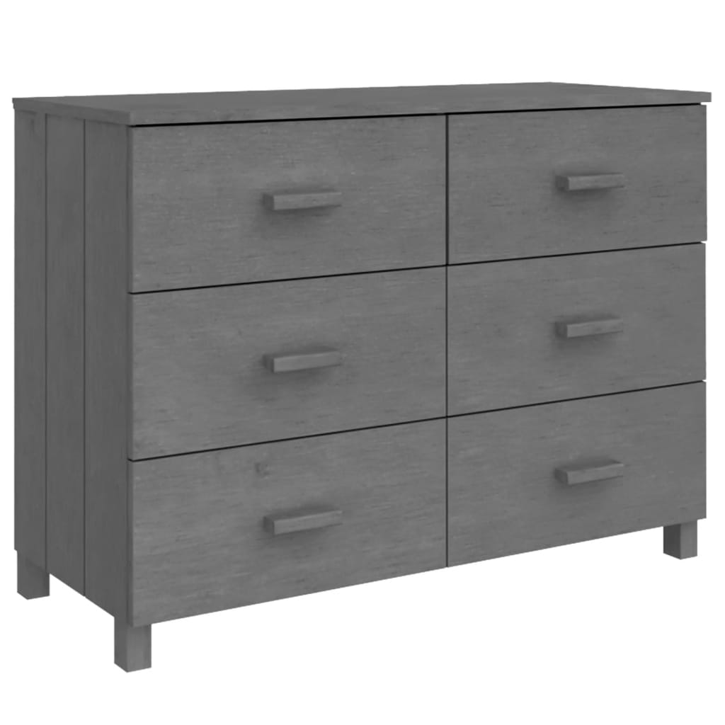 vidaXL Szafka HAMAR, ciemnoszara, 113x40x80 cm, lite drewno sosnowe