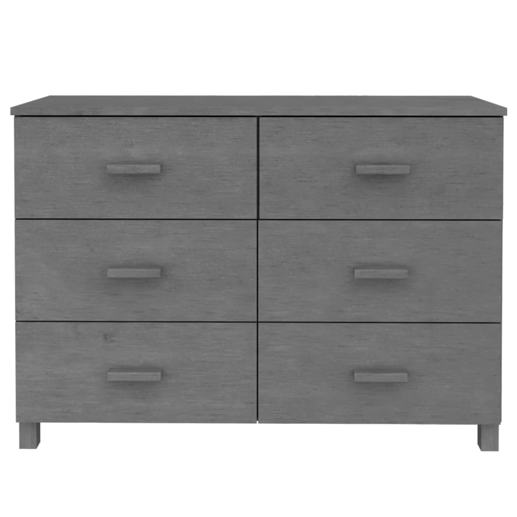 vidaXL Szafka HAMAR, ciemnoszara, 113x40x80 cm, lite drewno sosnowe