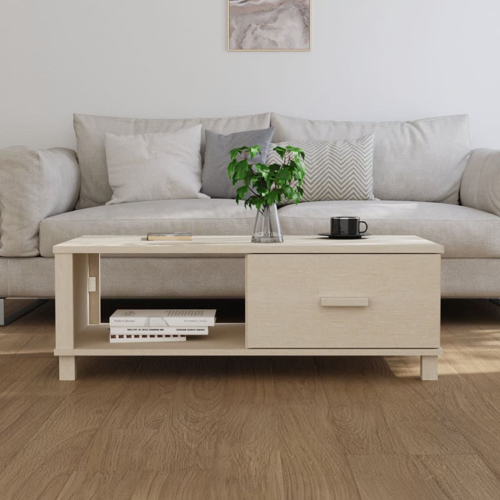 vidaXL Stolik kawowy HAMAR, miodowy brąz, 100x55x35 cm, lita sosna