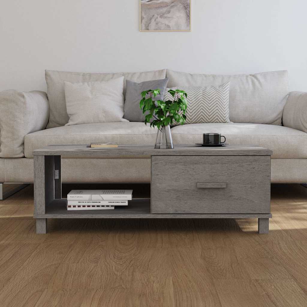 vidaXL Stolik kawowy HAMAR, jasnoszary, 100x55x35 cm, drewno sosnowe