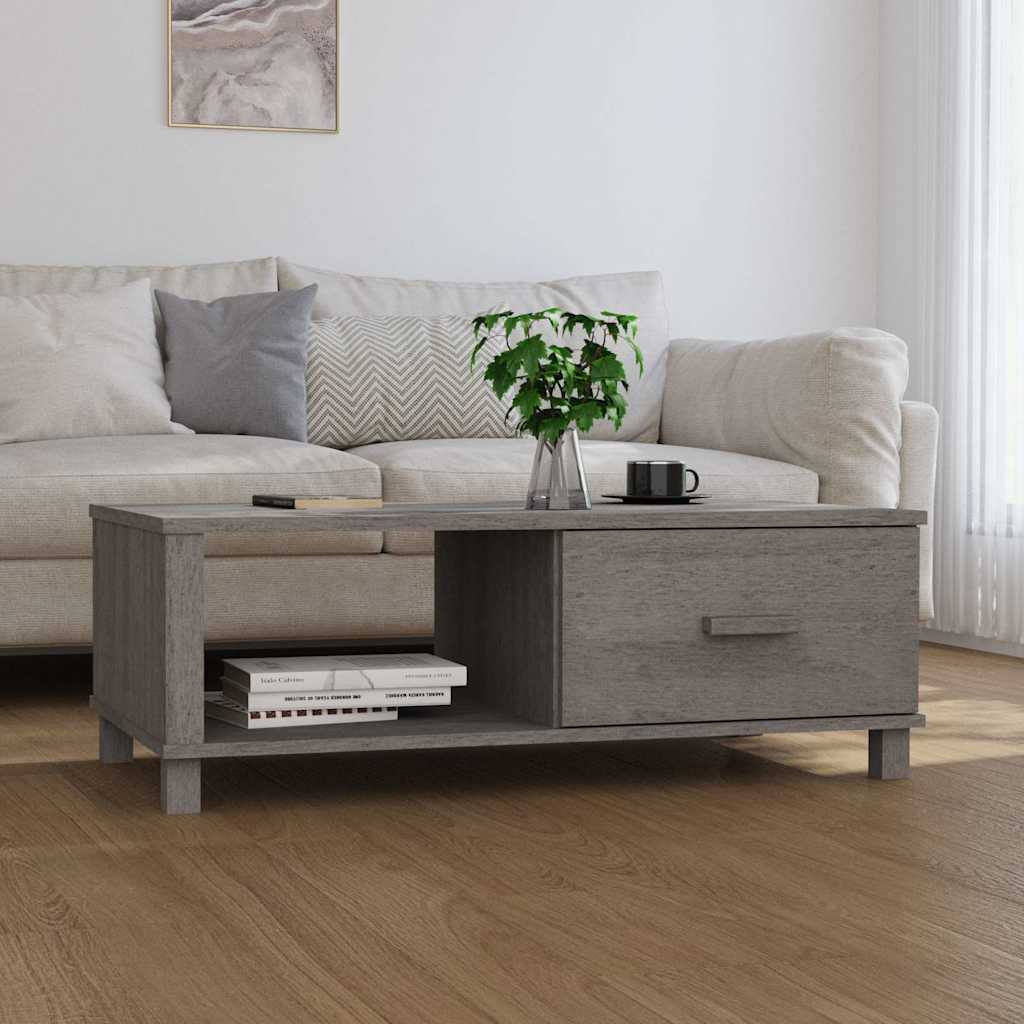 vidaXL Stolik kawowy HAMAR, jasnoszary, 100x55x35 cm, drewno sosnowe