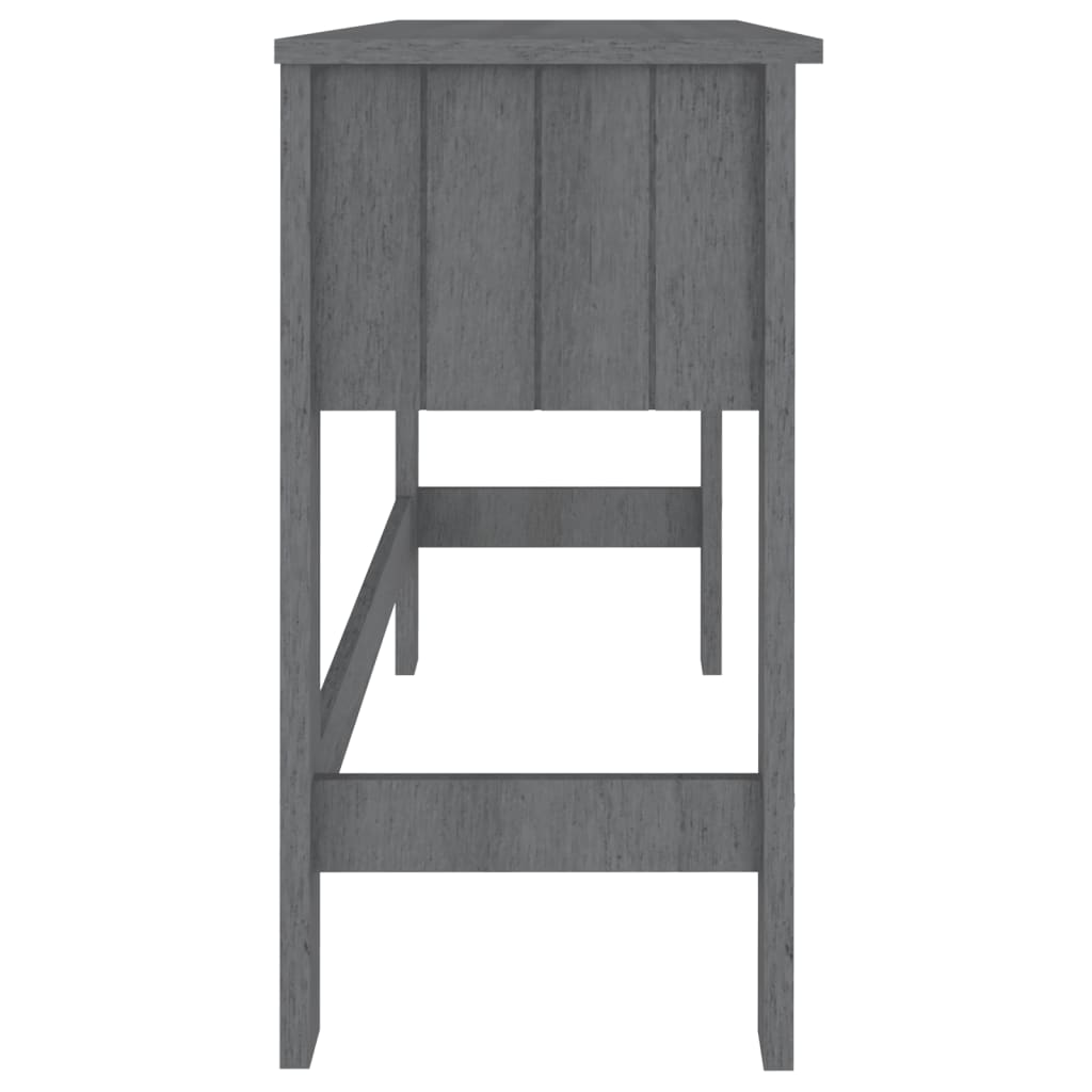 vidaXL Biurko HAMAR, ciemnoszare, 110x40x75 cm, lite drewno sosnowe