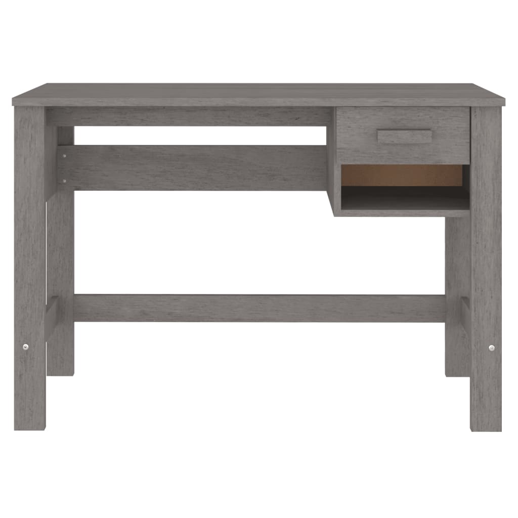 vidaXL Biurko HAMAR, jasnoszare, 110x40x75 cm, lite drewno sosnowe