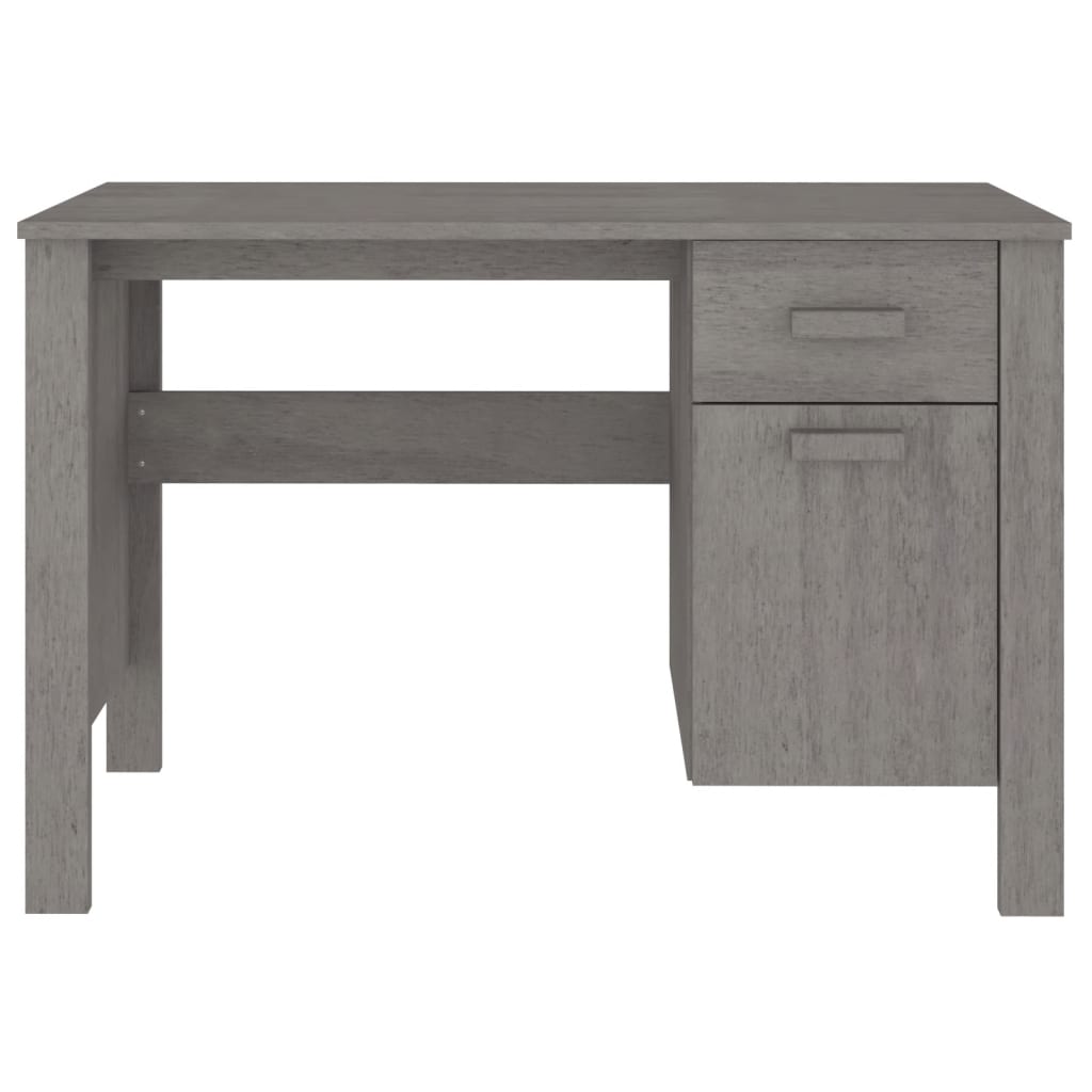 vidaXL Biurko HAMAR, jasnoszare, 113x50x75 cm, lite drewno sosnowe