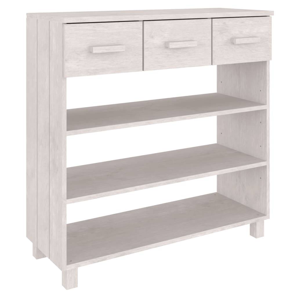 vidaXL Stolik konsolowy HAMAR, biały, 90x35x90 cm, lite drewno sosnowe
