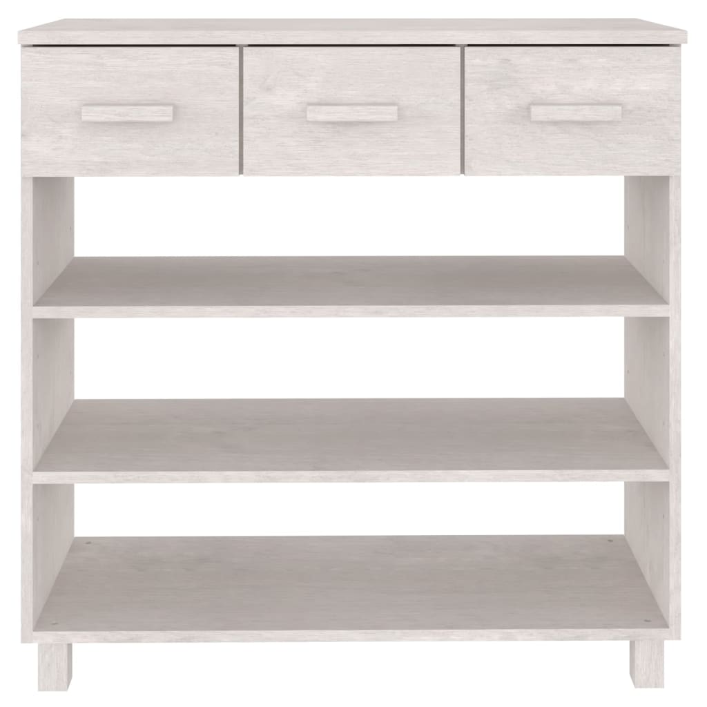 vidaXL Stolik konsolowy HAMAR, biały, 90x35x90 cm, lite drewno sosnowe