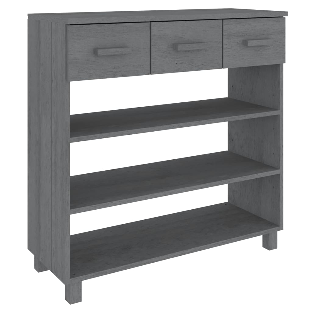 vidaXL Stolik konsolowy HAMAR, ciemnoszary, 90x35x90 cm, lita sosna