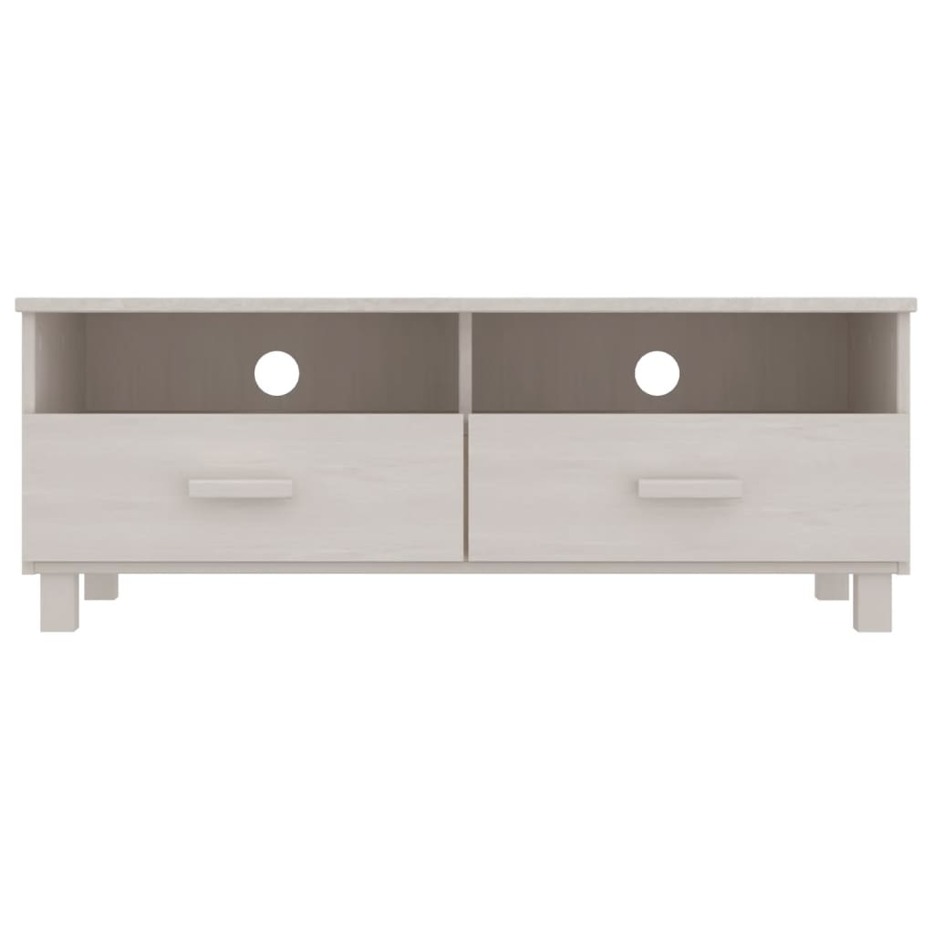 vidaXL Szafka pod TV HAMAR, biała, 106x40x40 cm, lite drewno sosnowe