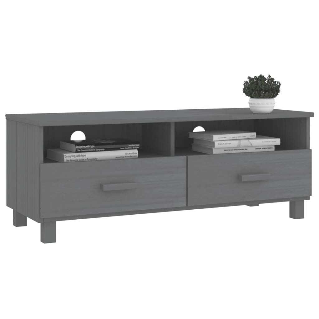 vidaXL Szafka pod TV HAMAR, ciemnoszara, 106x40x40 cm, drewno sosnowe