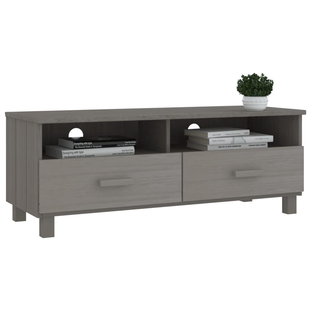 vidaXL Szafka pod TV HAMAR, jasnoszara, 106x40x40 cm, drewno sosnowe
