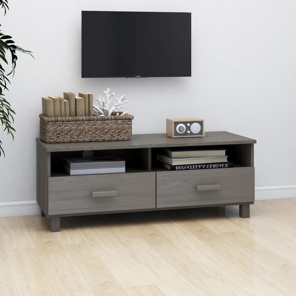 vidaXL Szafka pod TV HAMAR, jasnoszara, 106x40x40 cm, drewno sosnowe