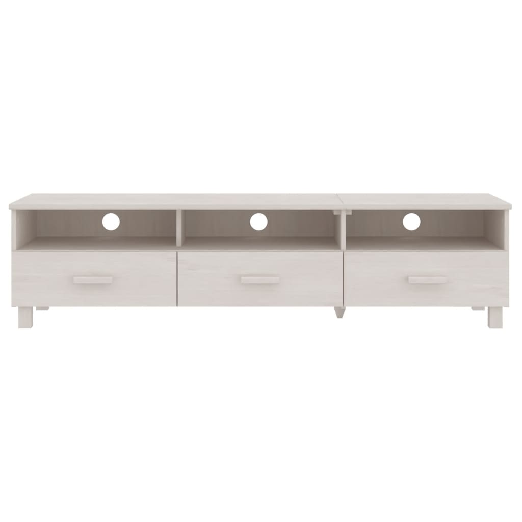 vidaXL Szafka pod TV HAMAR, biała, 158x40x40 cm, lite drewno sosnowe