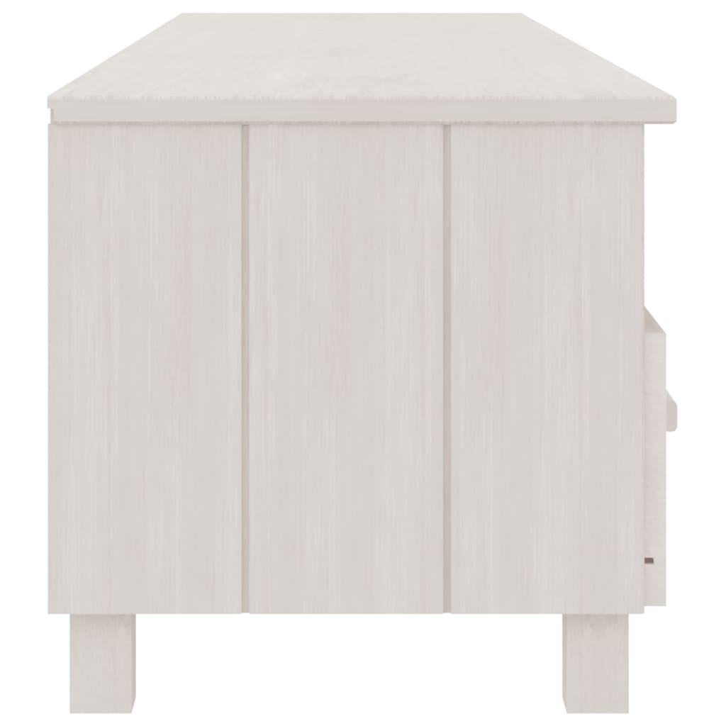 vidaXL Szafka pod TV HAMAR, biała, 158x40x40 cm, lite drewno sosnowe