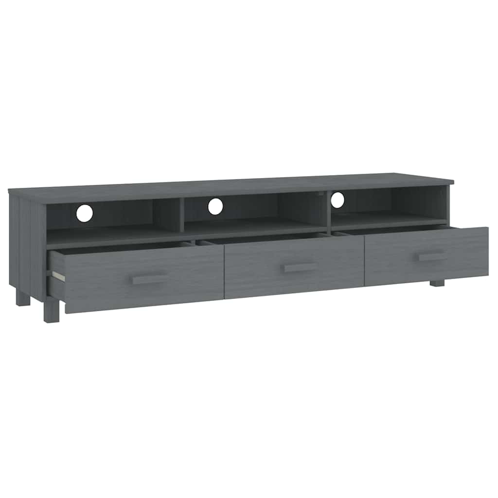 vidaXL Szafka pod TV HAMAR, ciemnoszara, 158x40x40 cm, drewno sosnowe