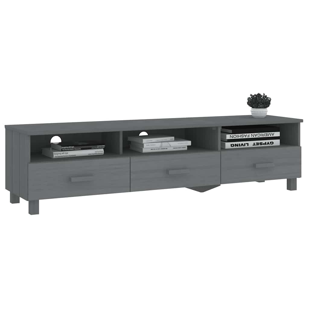 vidaXL Szafka pod TV HAMAR, ciemnoszara, 158x40x40 cm, drewno sosnowe