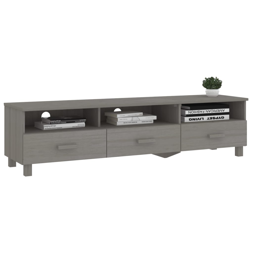 vidaXL Szafka pod TV HAMAR, jasnoszara, 158x40x40 cm, drewno sosnowe
