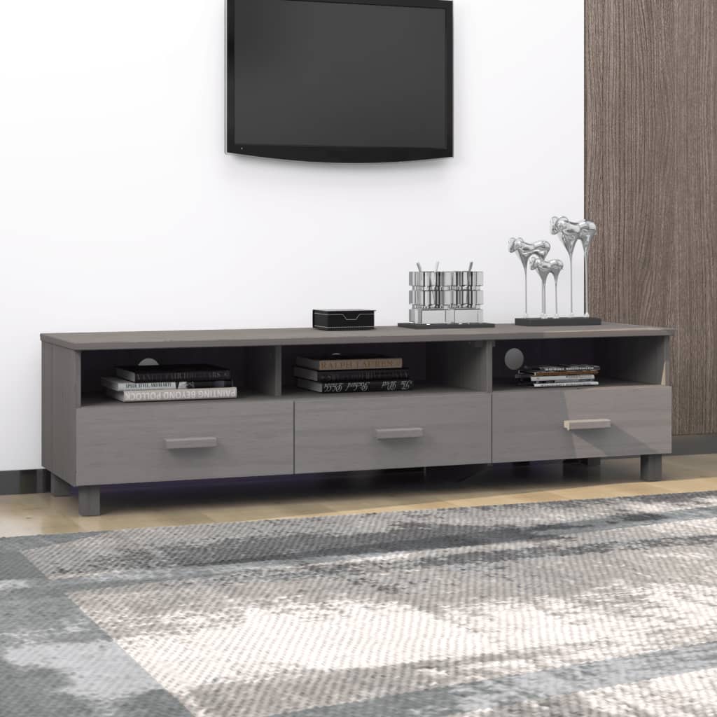 vidaXL Szafka pod TV HAMAR, jasnoszara, 158x40x40 cm, drewno sosnowe