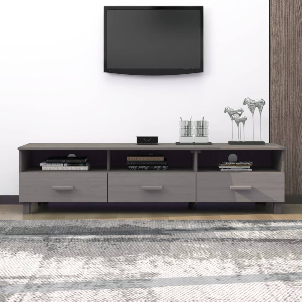 vidaXL Szafka pod TV HAMAR, jasnoszara, 158x40x40 cm, drewno sosnowe