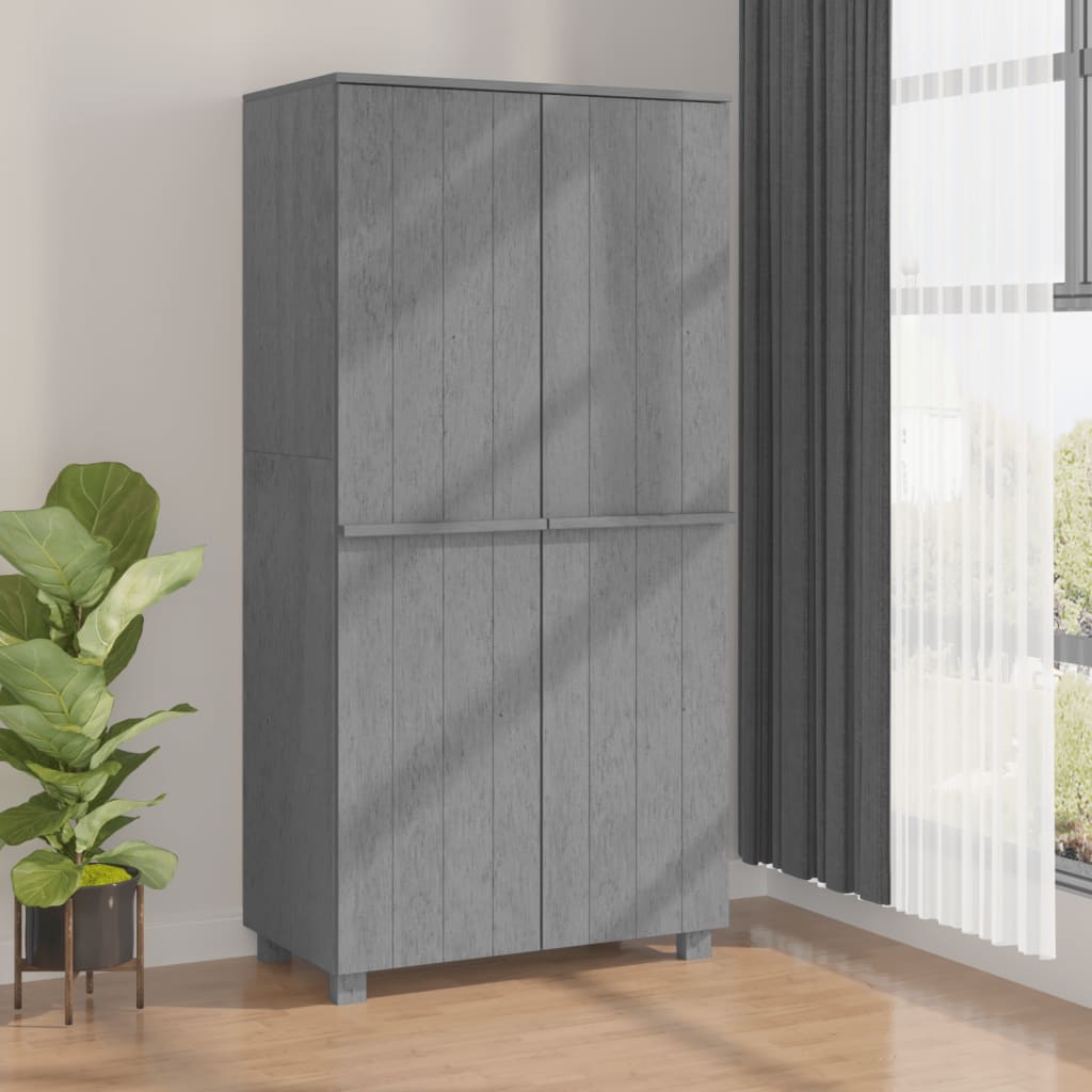 vidaXL Szafa HAMAR, ciemnoszara, 89x50x180 cm, drewno sosnowe