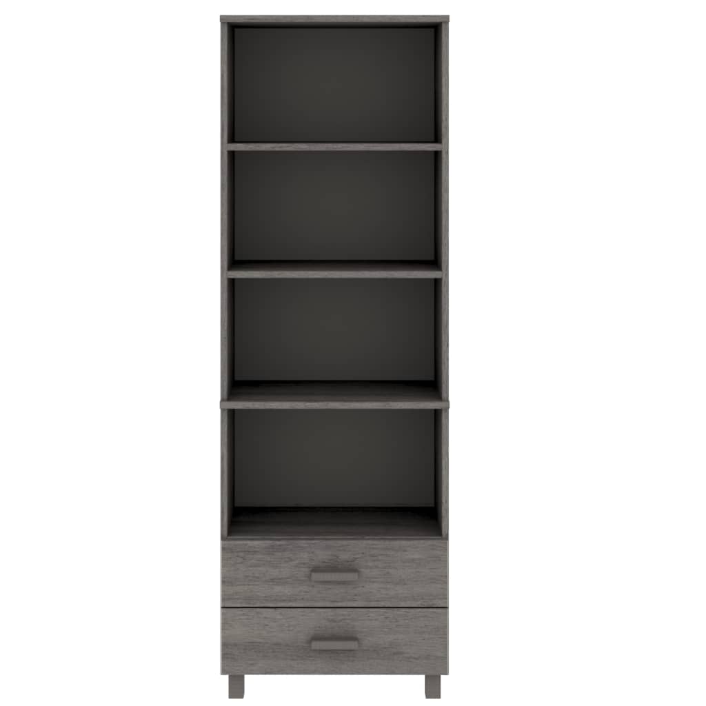 vidaXL Regał HAMAR, jasnoszary, 60x35x180 cm, lite drewno sosnowe