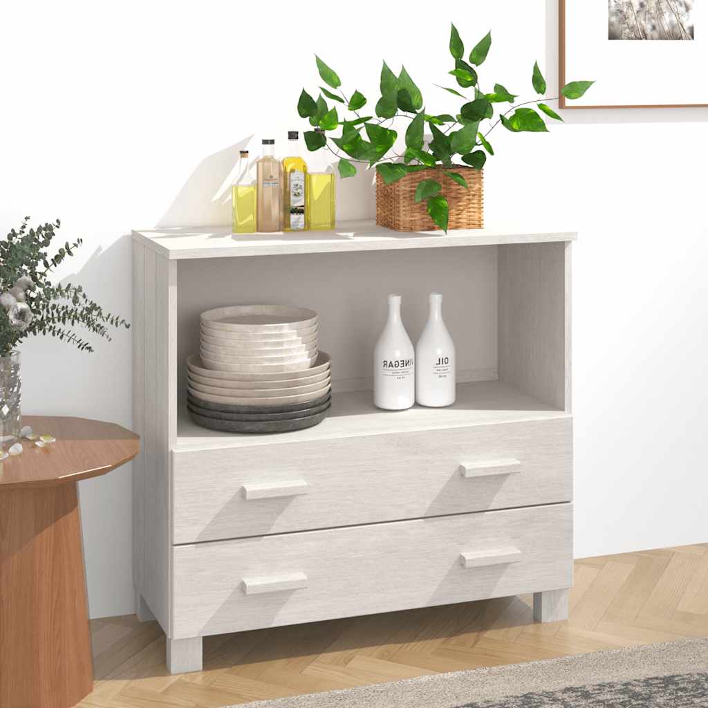 vidaXL Szafka HAMAR, biała, 85x35x80 cm, lite drewno sosnowe